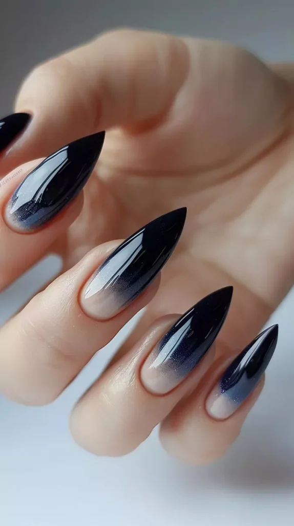 مدل ناخن مشکی بلند